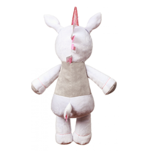 BabyOno Plyšová hračka s hrkálkou Jednorožec, 60 cm - biely