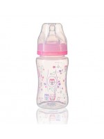 BabyOno Antikoliková fľaštička so širokým hrdlom Baby Ono - ružová