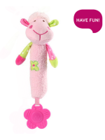 BabyOno Plyšová hračka s pískátkem a hryzátkom Sweet Lambie - ružová