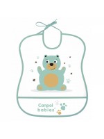 Canpol babies Plastový podbradník s vreckom Cute Animals - Medvedík