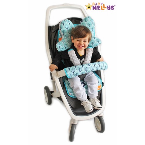 Baby Nellys Komplet do kočíka - podložka, polštářek, potah na popruhy a barierku č. 6