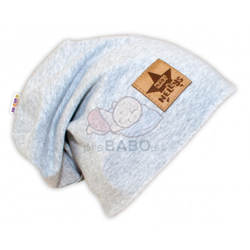 Bavlnená čiapočka Baby Nellys ® - sivý melír, vel. 92/98