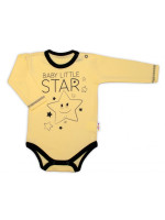 Baby Nellys Body dlhý rukáv, žlté, Baby Little Star