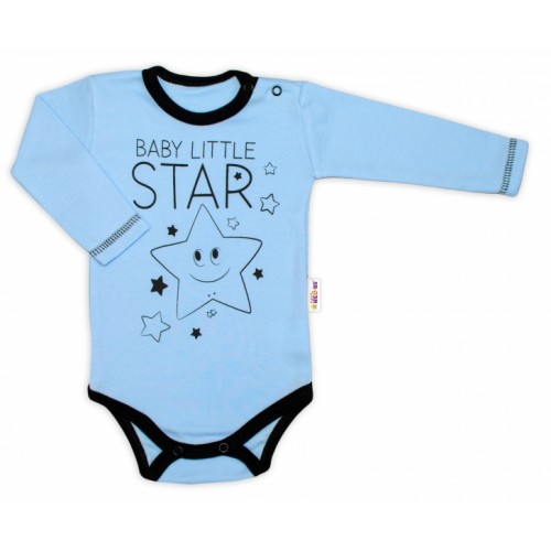 Baby Nellys Body dlhý rukáv, modré, Baby Little Star, veľ. 56