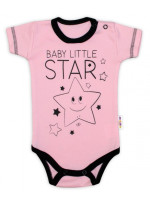 Body krátky rukáv Baby Nellys, Baby Little Star - ružové, veľ. 62