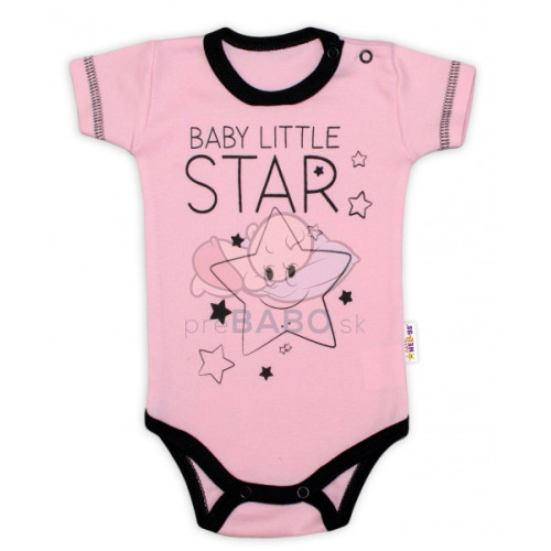 Body krátky rukáv Baby Nellys, Baby Little Star - ružové, veľ. 62