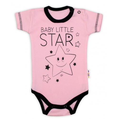 Body krátky rukáv Baby Nellys, Baby Little Star - ružové, veľ. 68