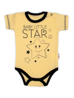 Body krátky rukáv Baby Nellys, Baby Little Star - žlté, veľ. 68
