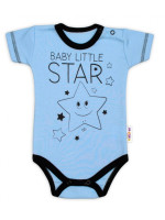 Body krátky rukáv Baby Nellys, Baby Little Star - modré, veľ. 56
