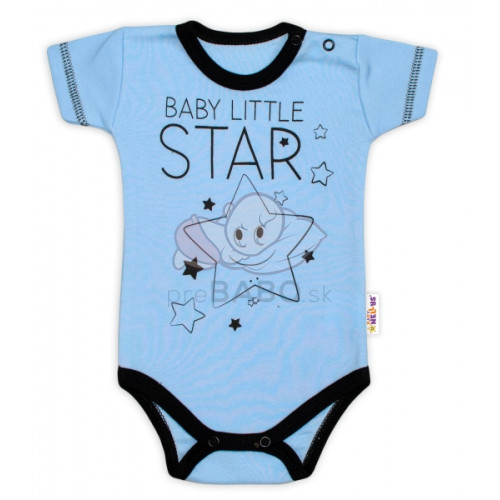 Body krátky rukáv Baby Nellys, Baby Little Star - modré, veľ. 68