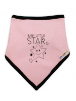 Detský bavlnený šatka na krk Baby Nellys, Baby Little Star - ružový