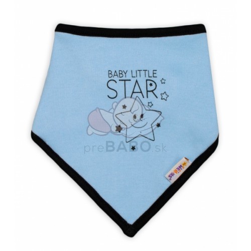 Detský bavlnený šatka na krk Baby Nellys, Baby Little Star - modrý