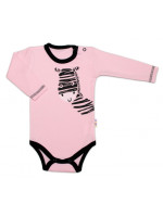 Baby Nellys Body dlhý rukáv, ružové, Zebra, veľ. 56