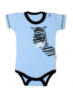 Body krátky rukáv Baby Nellys, Zebra - modré, veľ. 56