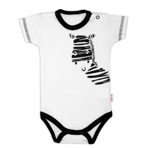 Body krátky rukáv Baby Nellys, Zebra - biele