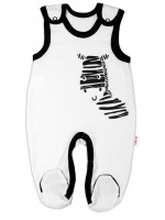 Dojčenské bavlnené dupačky Baby Nellys, Zebra - biele, veľ. 68