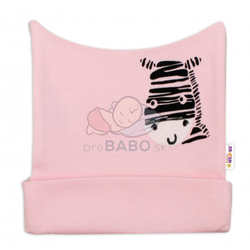 Novorodenecká čiapočka Baby Nellys, Zebra - ružová, veľ. 62