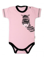Body krátky rukáv Baby Nellys, Zebra - ružové