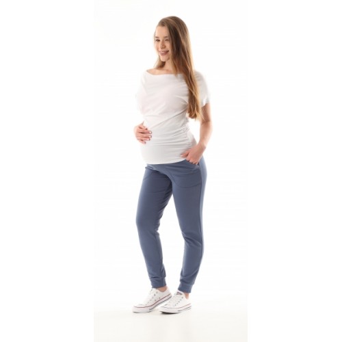 Tehotenské nohavice/tepláky Gregx, Vigo s vreckami - jeans, veľ. XXL