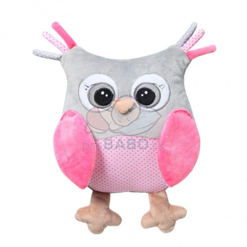 Plyšová hračka s hrkálkou Owl Sofia - ružová