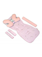Oboustranny 5-ti dielny komplet do kočíka Velvet, Baby Nellys - Medvedík Koala, růžová