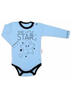 Baby Nellys Body dlhý rukáv, modré, Baby Little Star, veľ. 86