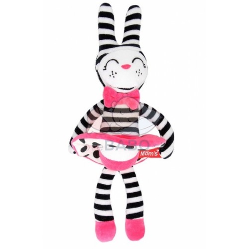 Hencz Toys Plyšová hračka v kontrastných farbách králičia slečna - růžová