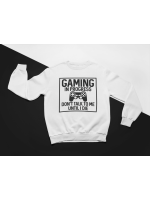 KIDSBEE Štýlová chlapčenská tepláková mikina Gaming - biela, veľ. 98