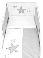 Baby Nellys 5-dielna súprava do postieľky Baby Stars - sivá