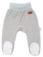 Baby Nellys Dojčenské polodupačky Monkey -prúžky / zv. šedý melírek, veľ. 74