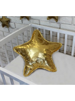 Baby Nellys Dekoračné obojstranný vankúšik - Hviezdička, 45 cm - zlatý