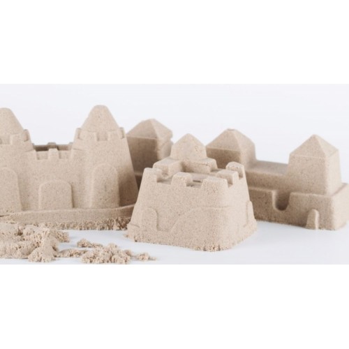 Adam Toys, Kinetický piesok - prírodný - 3kg + formičky, pieskovisko zadarmo