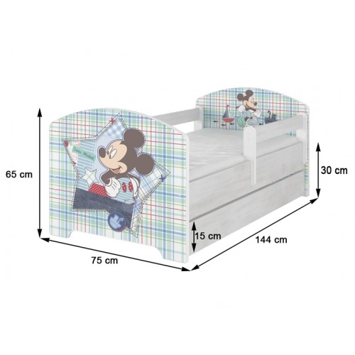 Babyboo Detská posteľ 140 x 70 cm Disney -  Minnie Paris, biela