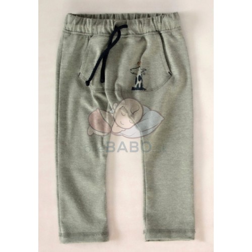 K-Baby Štýlové detské nohavice, tepláky s klokanim vreckom - šedé