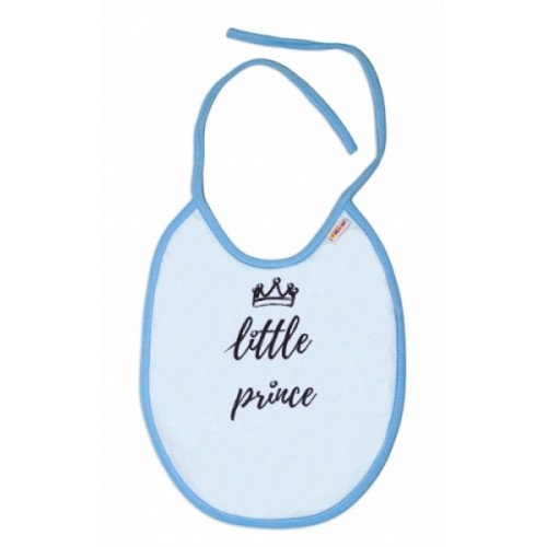 Nepromokavý podbradník, 24 x 23 cm Baby Nellys veľký Little prince - sv. modrá