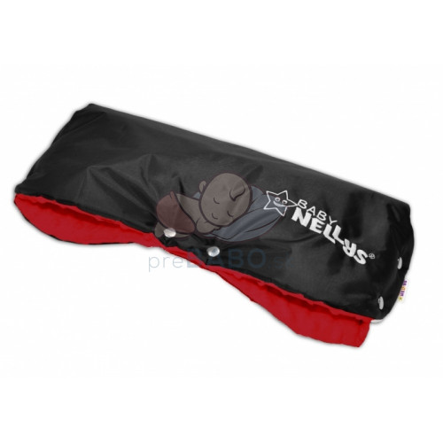 Rukávnik ku kočíku Baby Nellys ® Minky -  červená/čierny