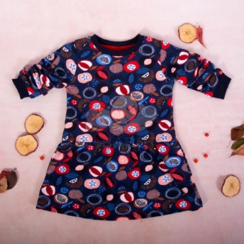 K-Baby Dievčenské bavlnené šaty, Ovocie - granátové