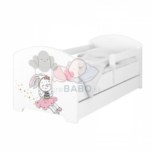 Babyboo Detská posteľ 140 x 70 cm - Rabbit