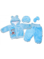 Baby Nellys Chlupáčkový komplet Welsoft Teddy vel. 86 - modrý