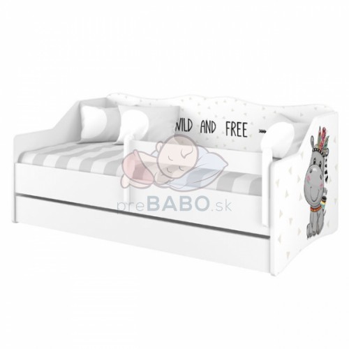 Detská posteľ s výsuvnou prístelkou 160 x 80 - Hippo