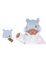 Z & Z Dvojvrstvová bavlnená čiapočka LOVE TEDDY, sv. modrá