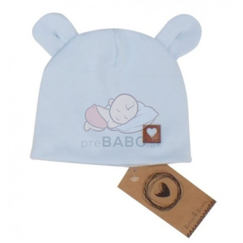 Z & Z Dvojvrstvová bavlnená čiapočka LOVE TEDDY, sv. modrá, veľ. 68/74