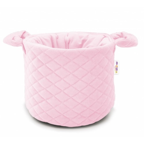 Baby Nellys, Kôš na hračky Velvet prešívaný - růžová
