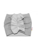 BABY NELLYS Detská čelenka Turban, sivá, 2 - 3 roky