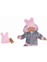 Z&Z Velúrová, semišková čiapočka s uškami Teddy, sv. ruzova