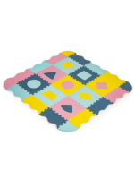 ECO TOYS Detské penové puzzle 121,5x121,5cm, hracia deka, podložka na zem Tvary, 37 dielov