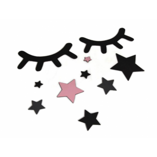Adam Toys Dekorácie na stenu - Spiace očká s hviezdičkami, ružové