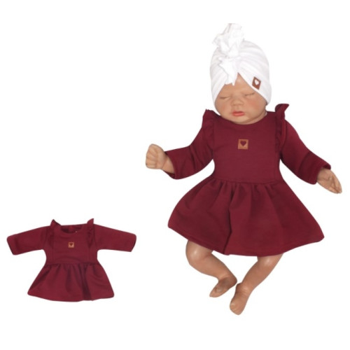 Z & Z Detské teplákové šatôčky/tunika Princess - bordó, veľ. 62