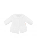 Baby Nellys Dojčenská prechodová bundička s volánikmi, biela, veľ. 68