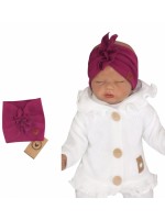 Z&Z Stylová bavlnená Čelenka / Turban, slivková, vel. 68/80